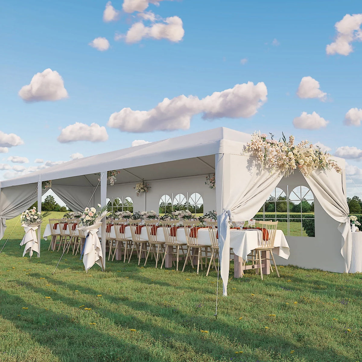 10' x 30' Outdoor Gazebo Canopy with Removable Sidewalls K176