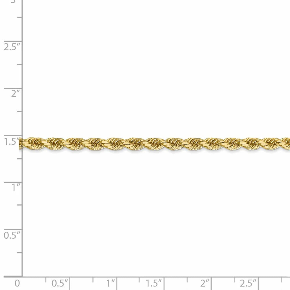 14kt Yellow Gold Diamond-Cut Rope Chain 24 inch Lobster Clasp U1593