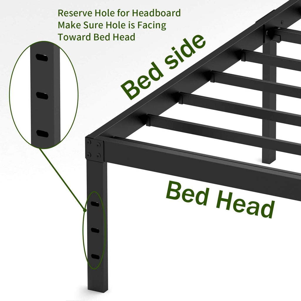 18 Inch Metal Platform Bed Frame with Steel Slats C673736