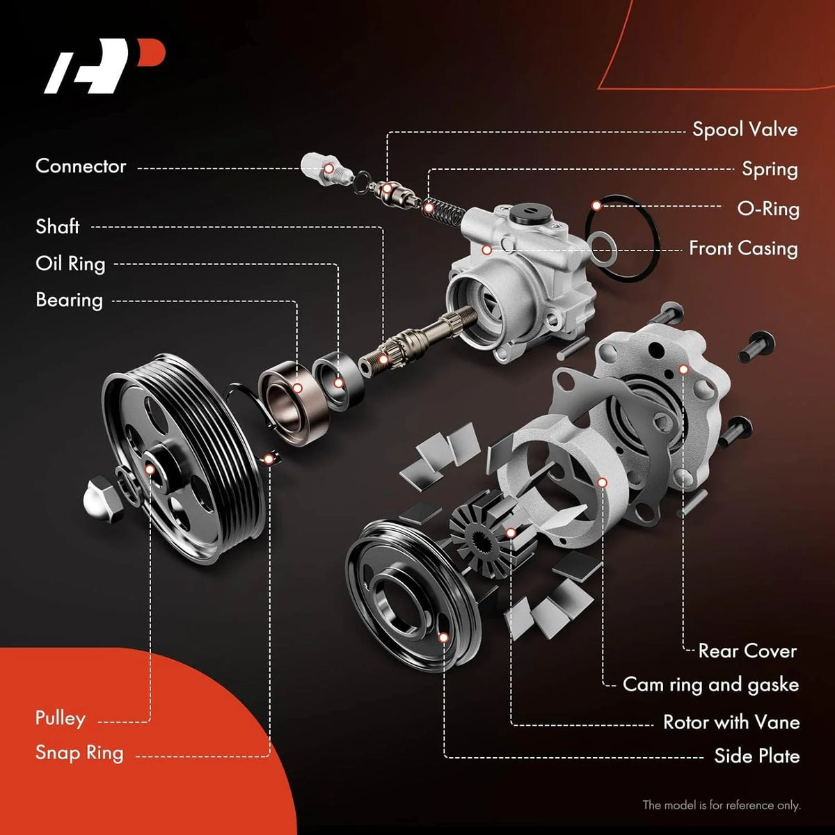 Power Steering Pump with Pulley D909
