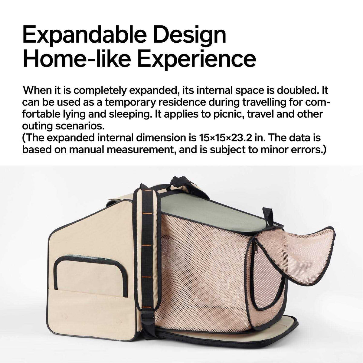 Expandable Travel Pet Carrier for Cats and Small Dogs I9332