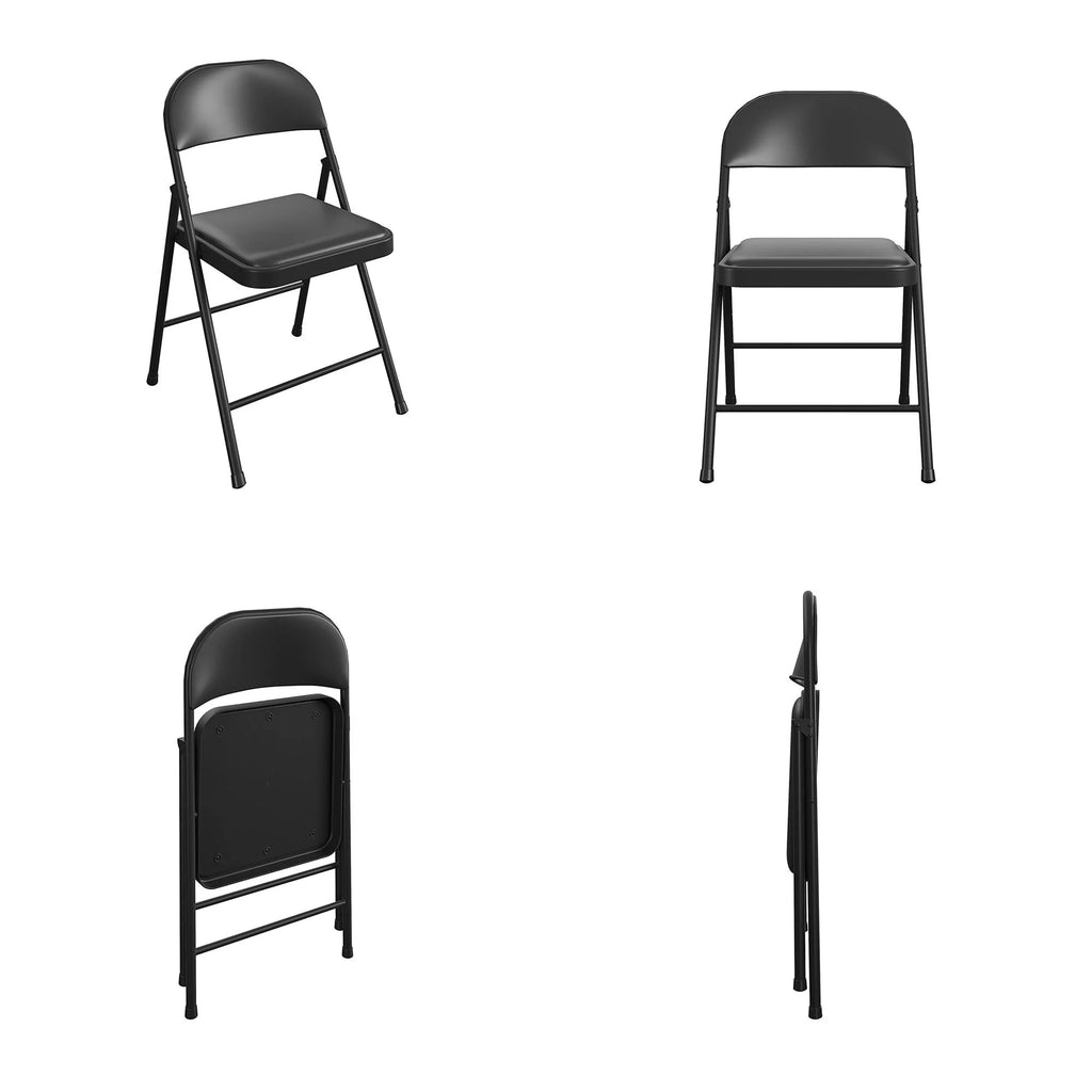 Black Vinyl Folding Chair 4-Pack C8803