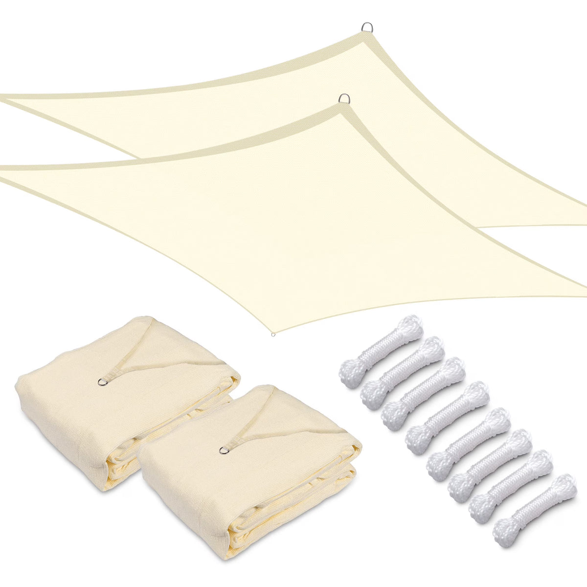 Off White Rectangle Sun Shade Sail Canopy I243856