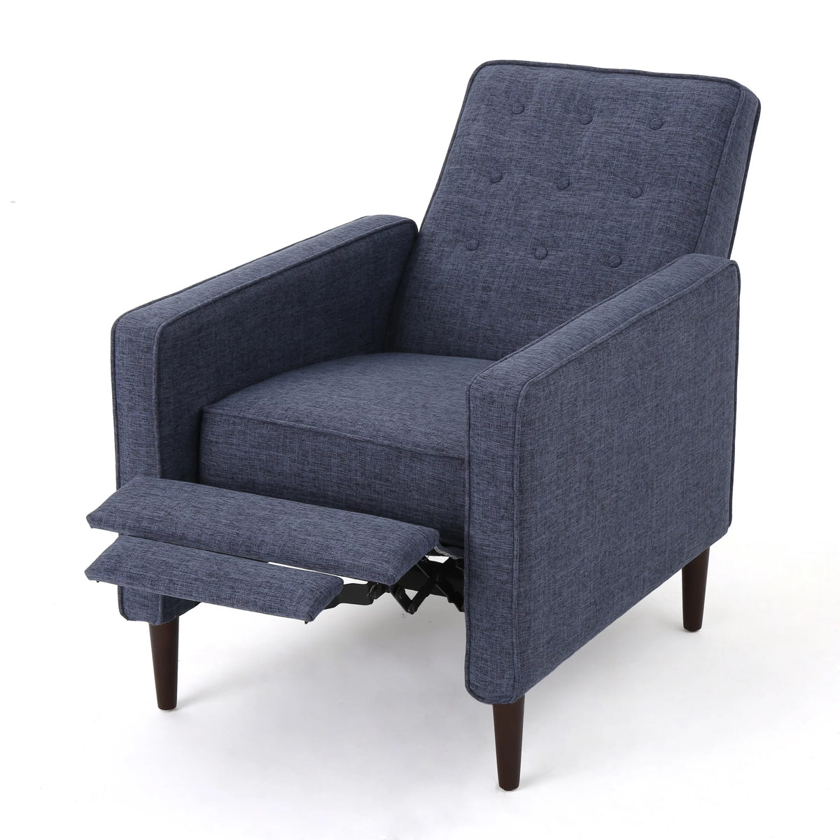 Dark Blue Fabric Recliner Set of 2 N12343