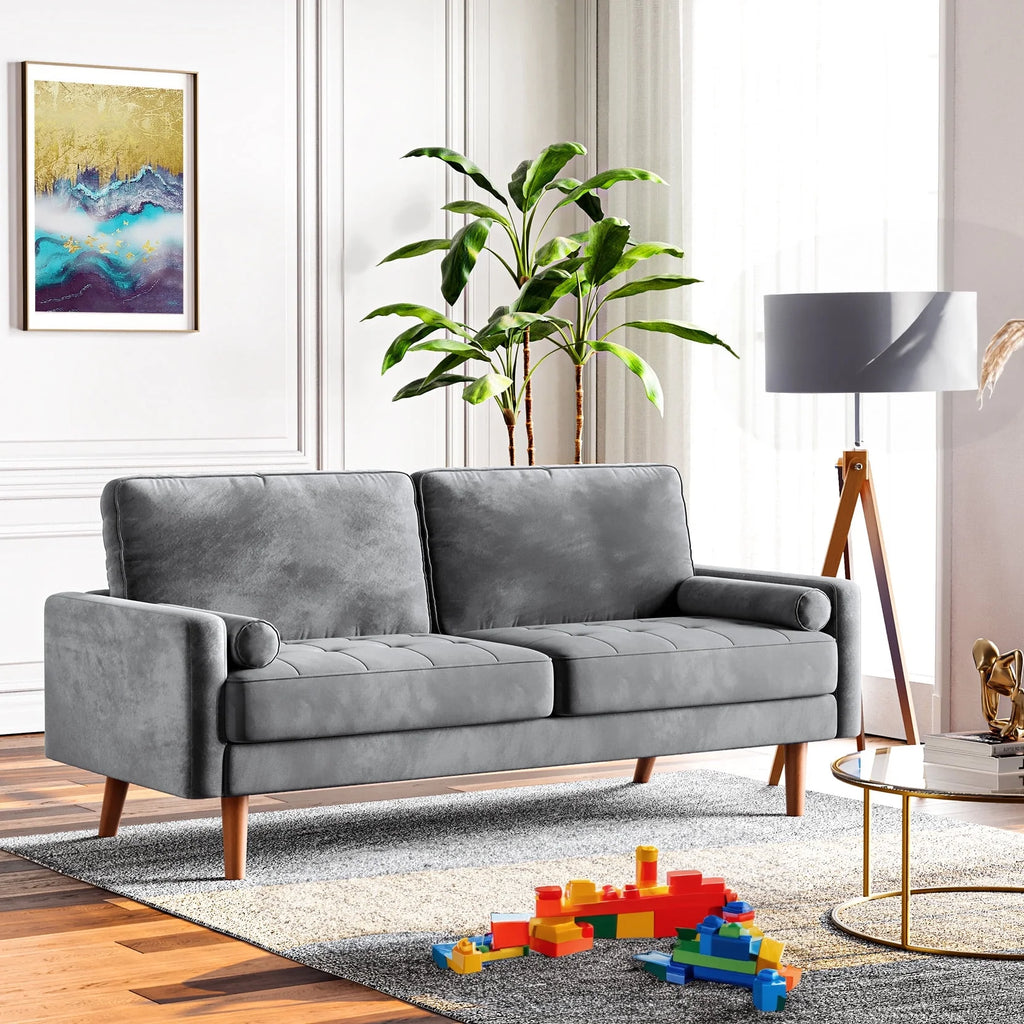 Velvet Sofa with 2 Pillows N772