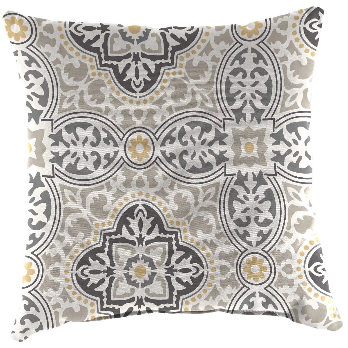 Grey Quatrefoil Square Outdoor Throw Pillow 2 Pack Y807