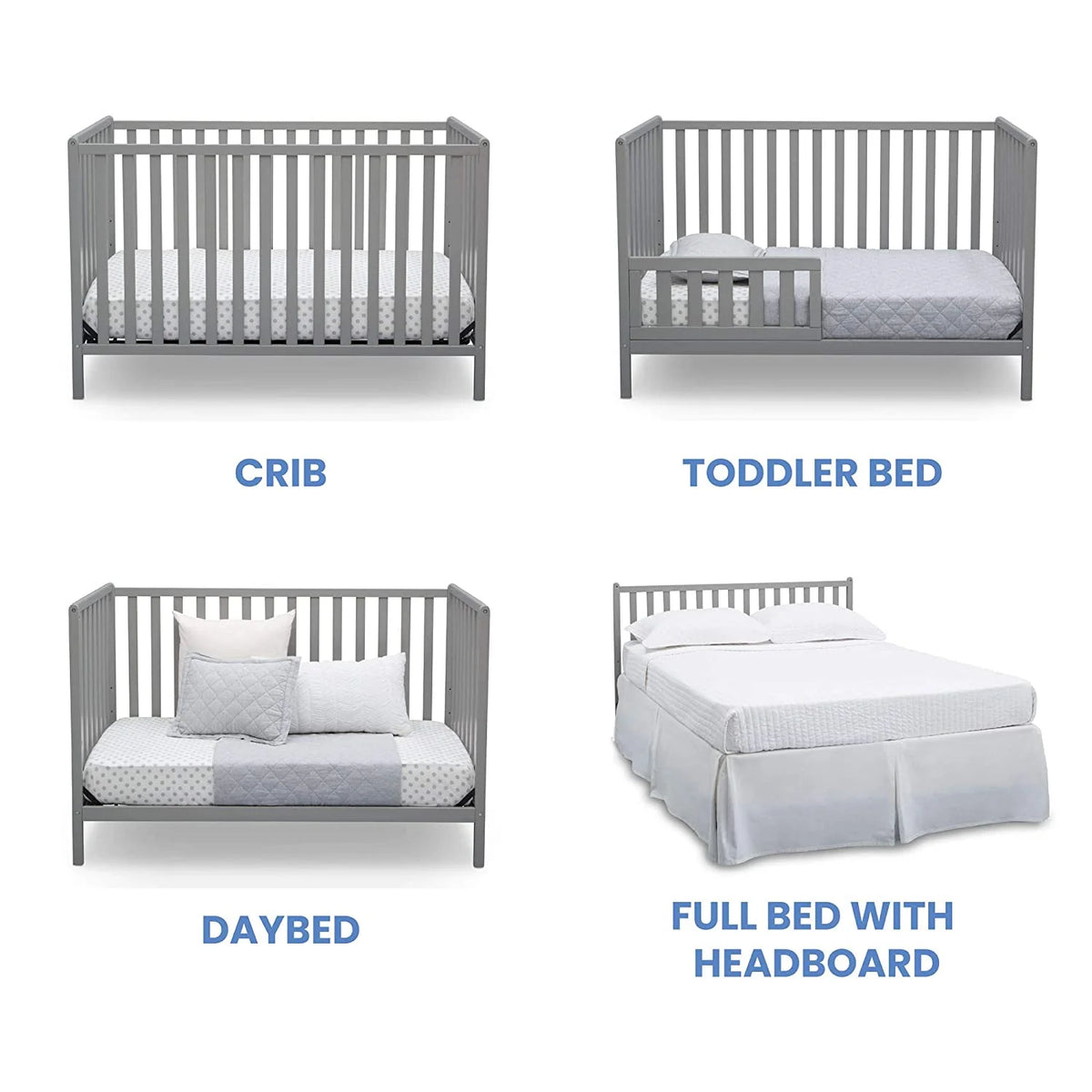 Grey 4-in-1 Convertible Crib U538