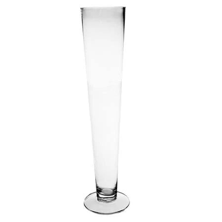 Clear Glass Trumpet Vase 20x22H 6ct T647