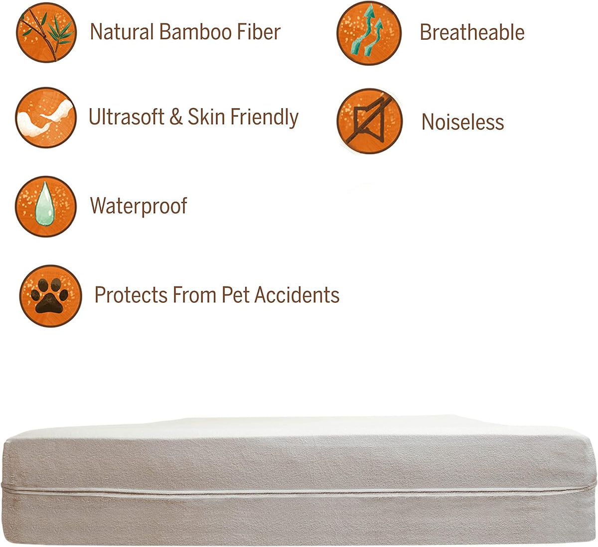 Split King Bamboo Zippered Waterproof Mattress Encasement A580