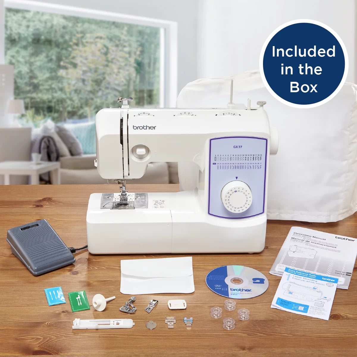 Lightweight Portable Mechanical Sewing Machine with 37 Built-In Stitches W123150