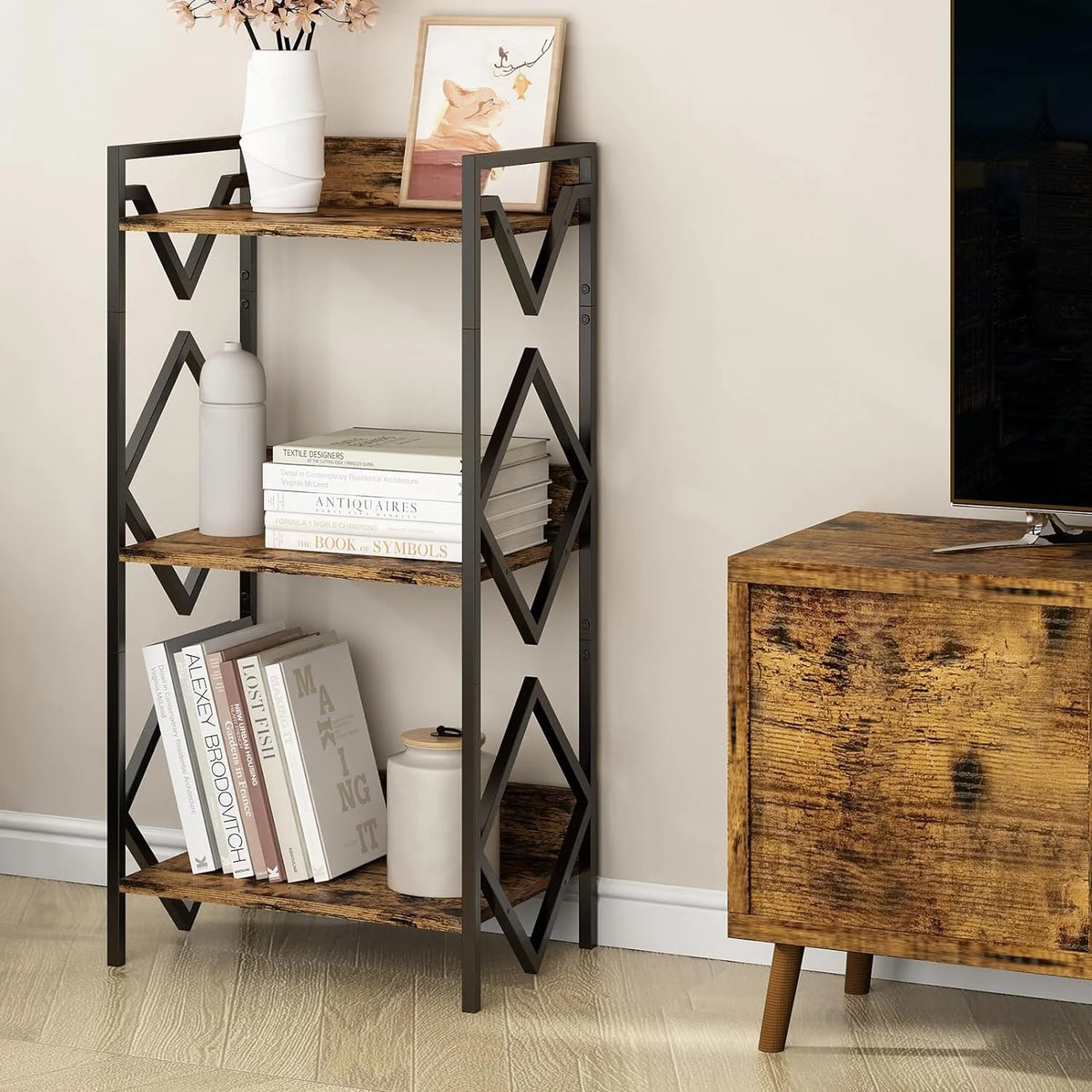 3-Tier Metal Shelf Black K8294