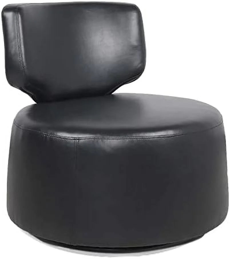 Black Faux Leather Swivel Chair X482