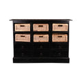 Black and Beige Six Basket Cabinet Y87514