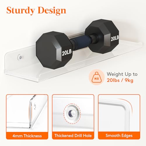 10 Pack White Acrylic Shelf 15" Z86406