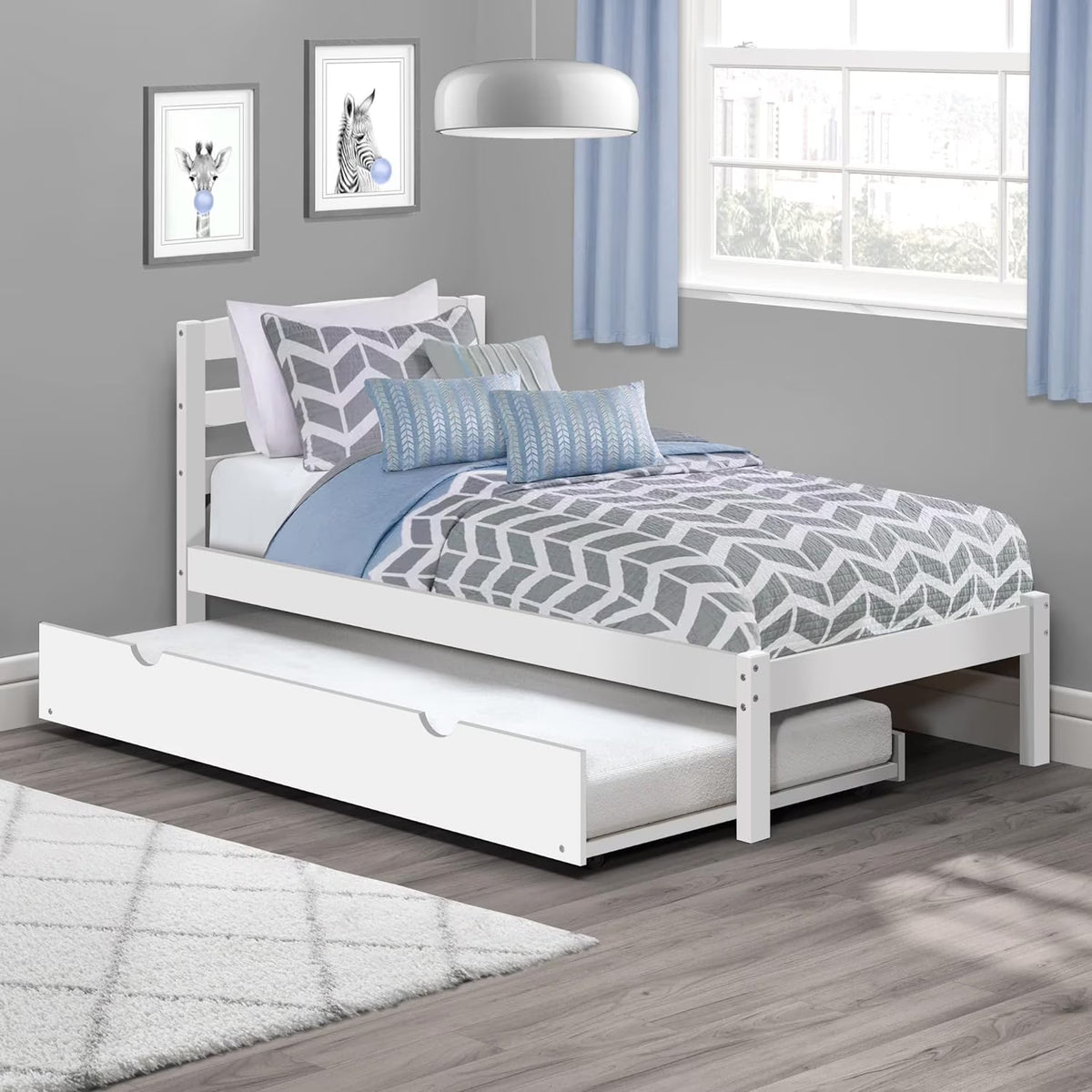 White Pine Wood Trundle Bed V55213