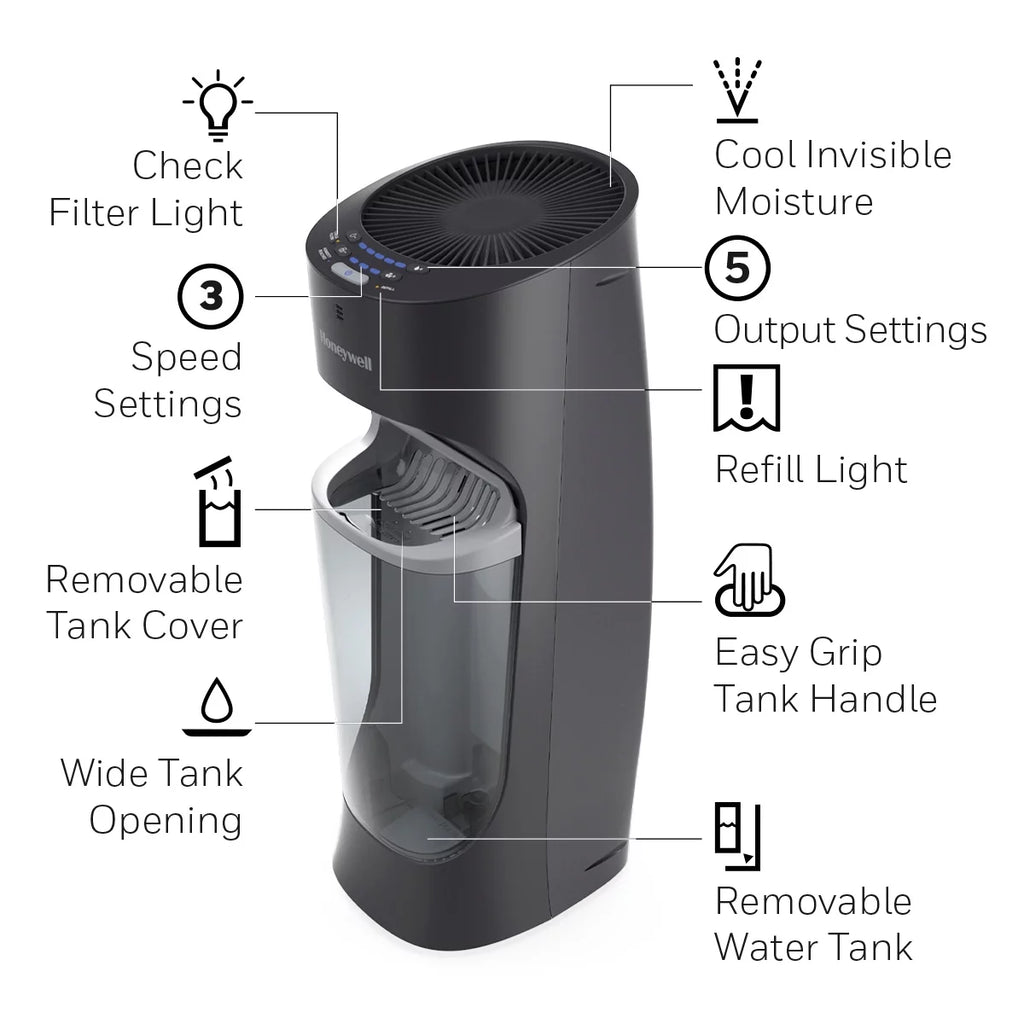 Black 1.7 gal Tower Humidifier C35430