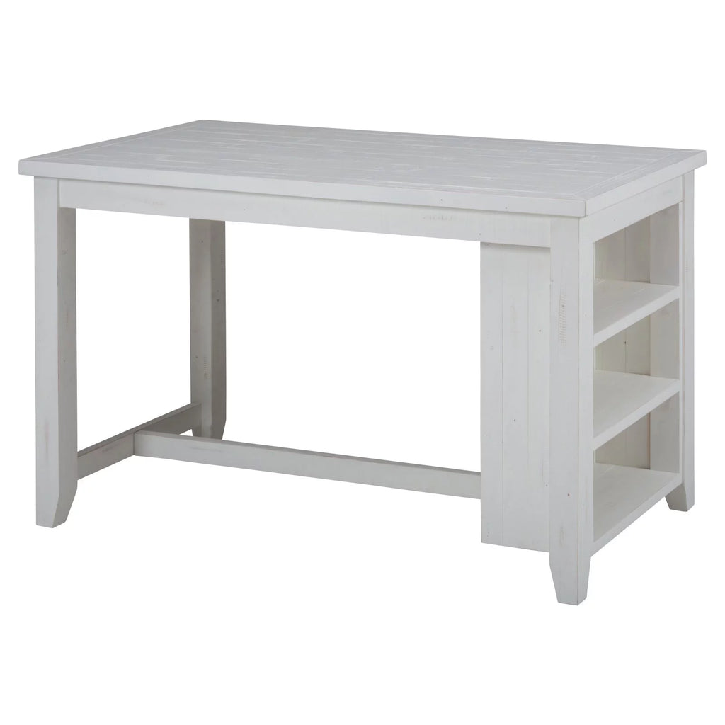 Solid Pine 60" Counter Height Table with 3 Shelf Storage Q283