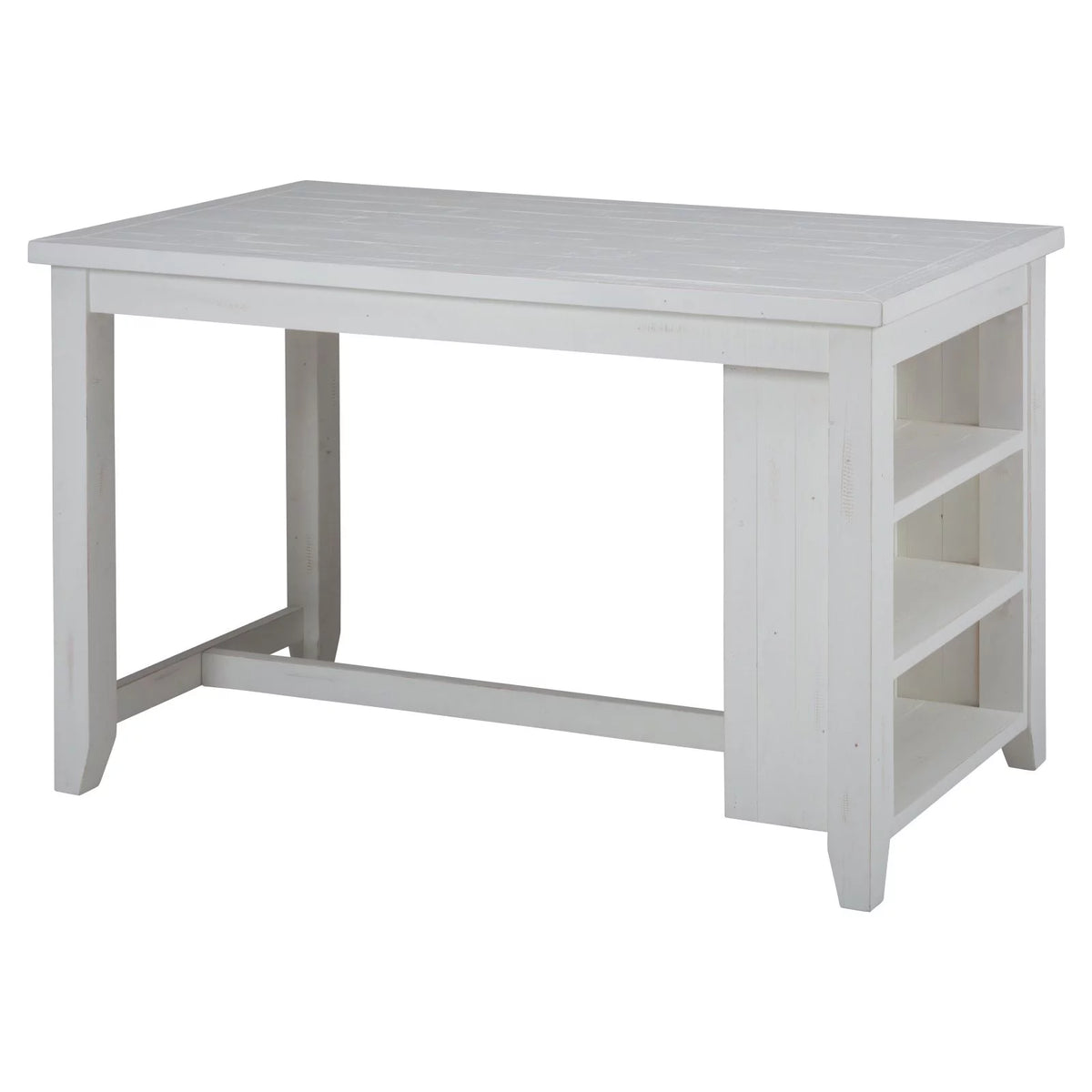 Solid Pine 60" Counter Height Table with 3 Shelf Storage Q283