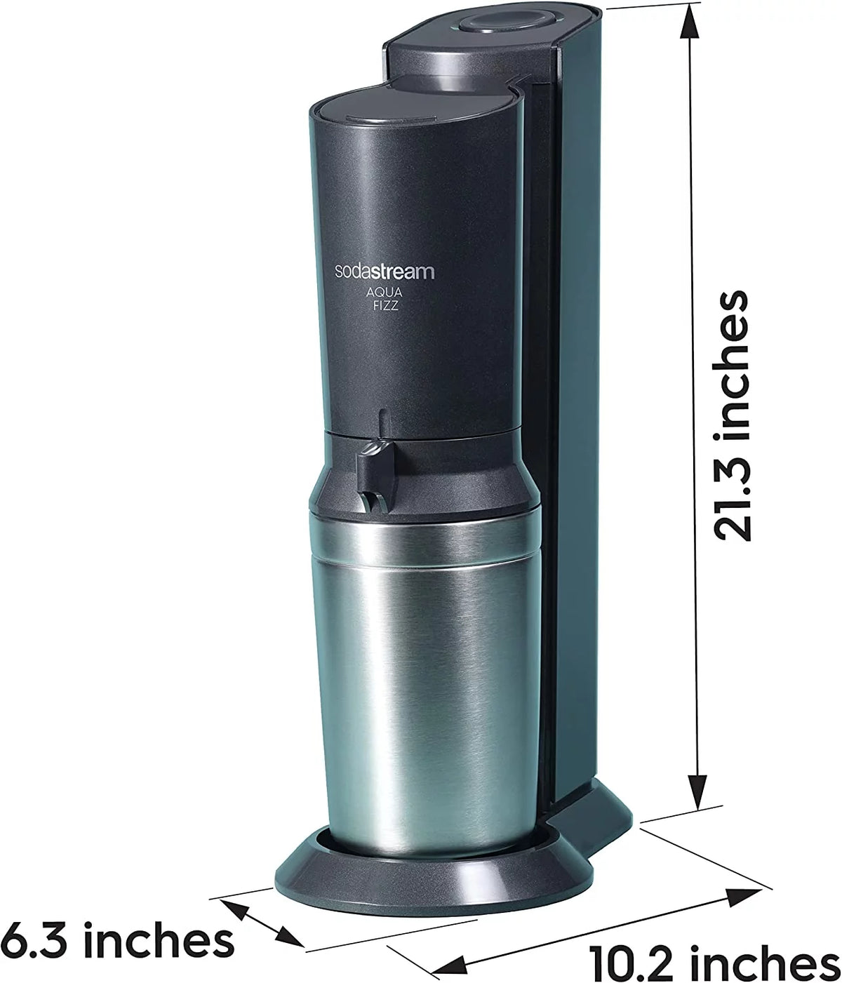 Black Sparkling Water Maker with Co2 and Glass Carafes T60198