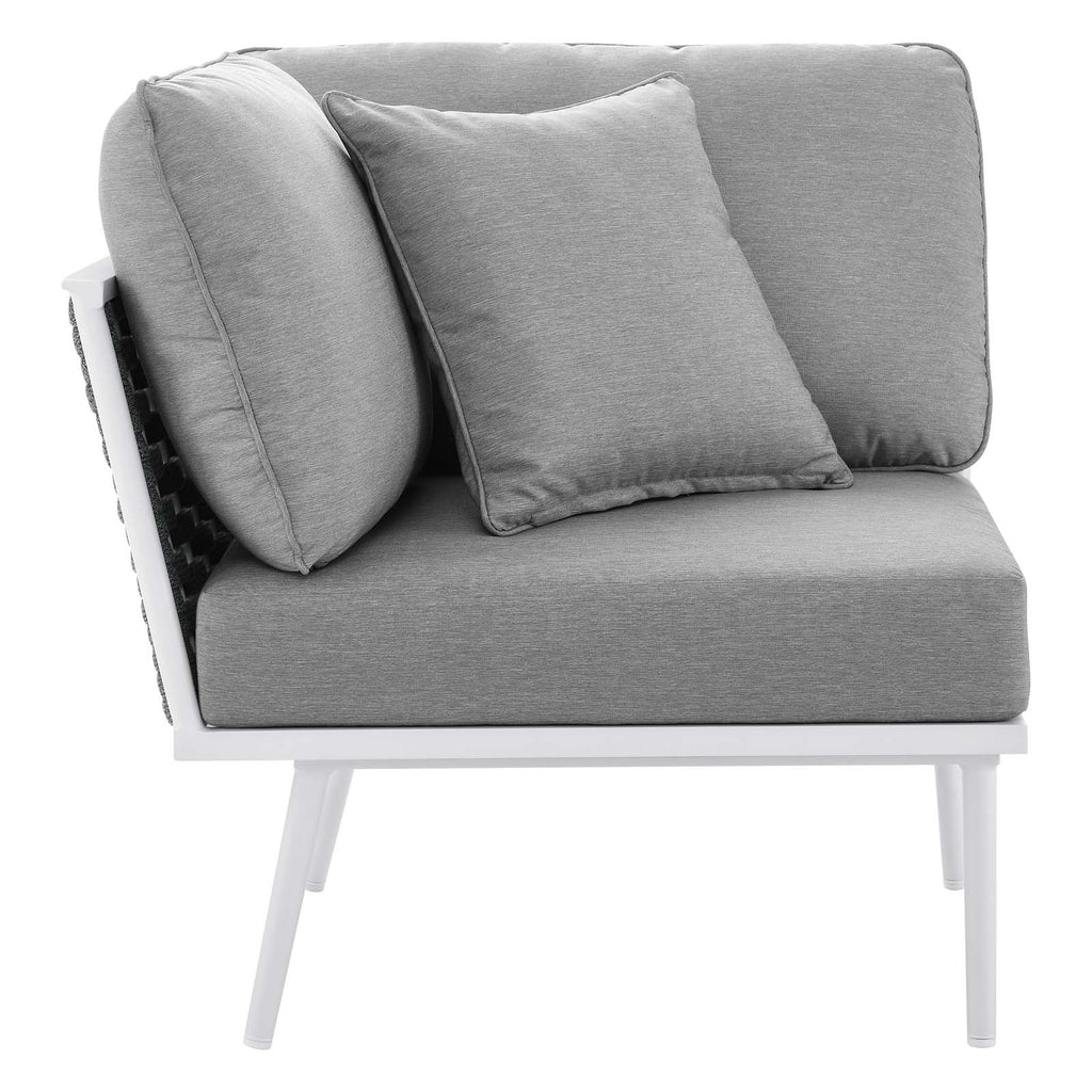 9 Piece White Gray Aluminum Outdoor Sectional Sofa Set B126286