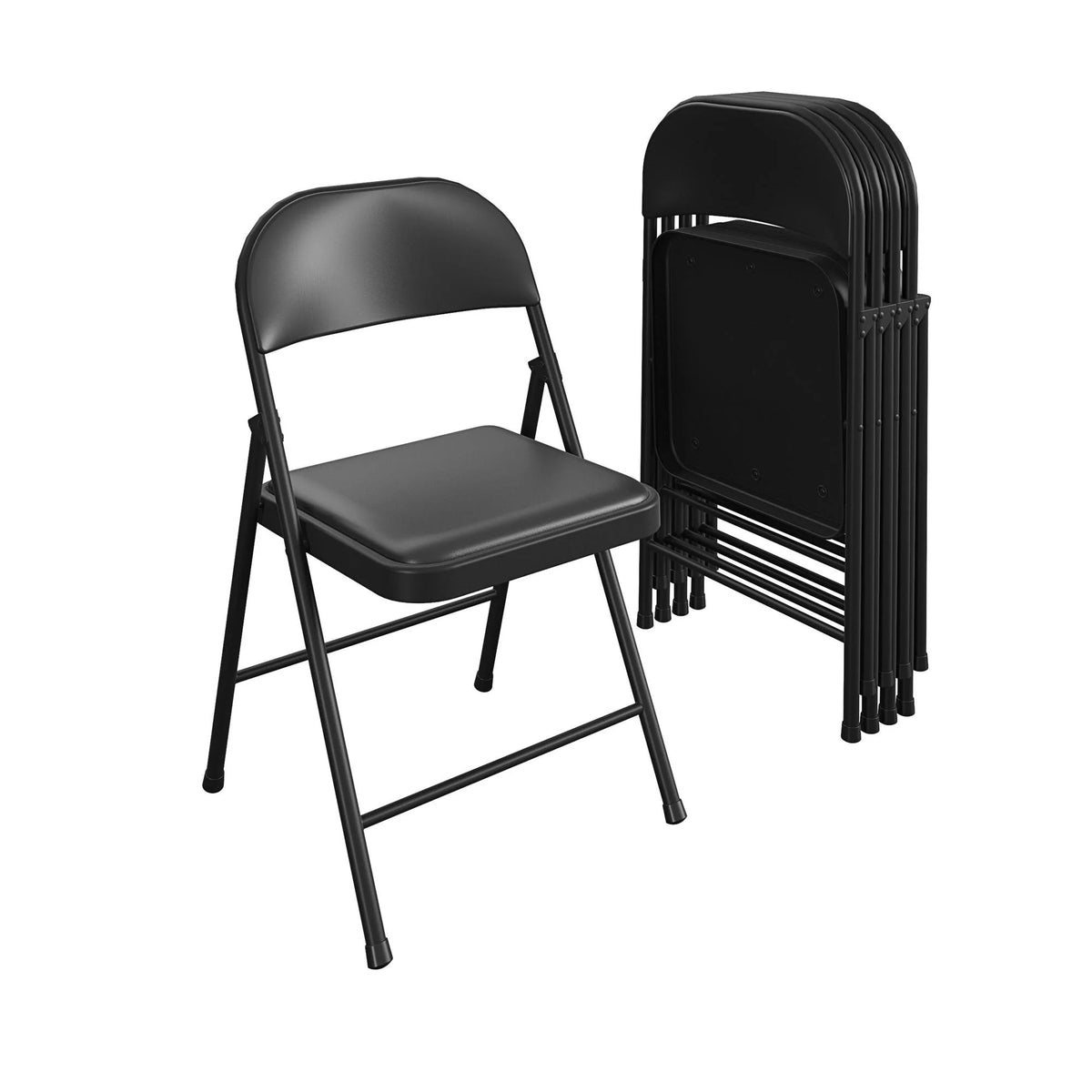 Black Vinyl Folding Chair 4-Pack C8803