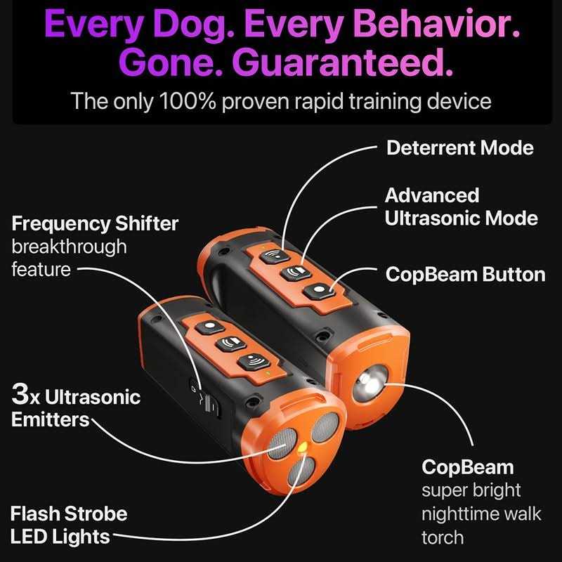 Dog Bark Deterrent Devices with 3X Sonic Emitters 50ft Range M1097