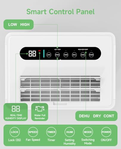 21 Pint Dehumidifier with Drain Hose, White D619932