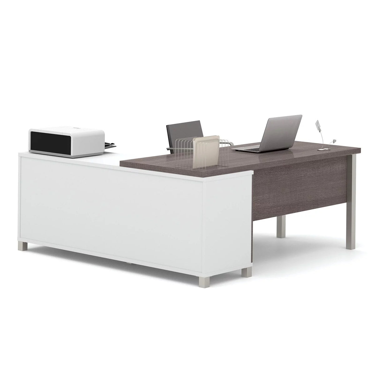 White Bark Grey L-Desk Z782982