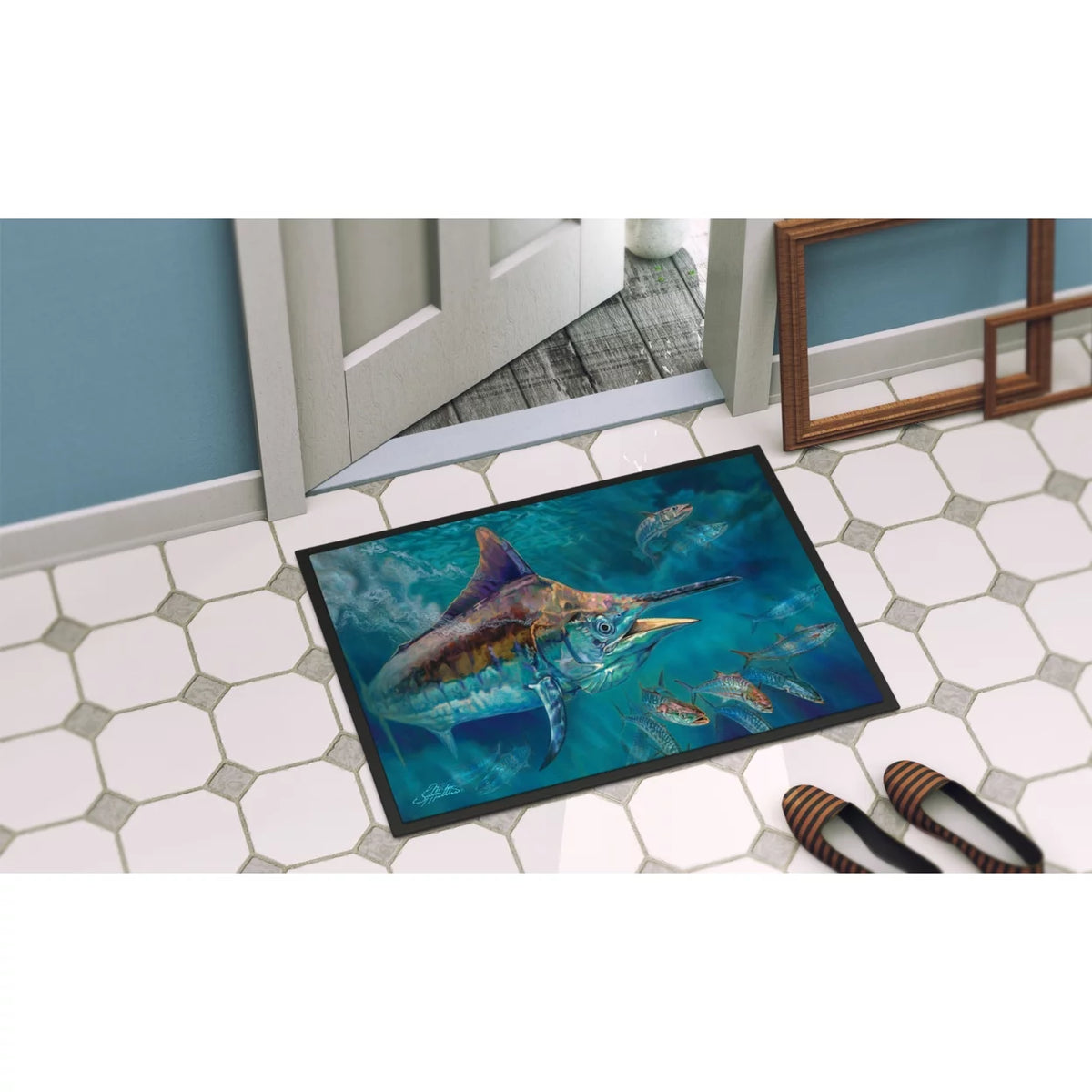 Black Marlin Indoor or Outdoor Mat 24x36 G26721