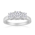 10k White Gold Three Stone Diamond Ring C63563
