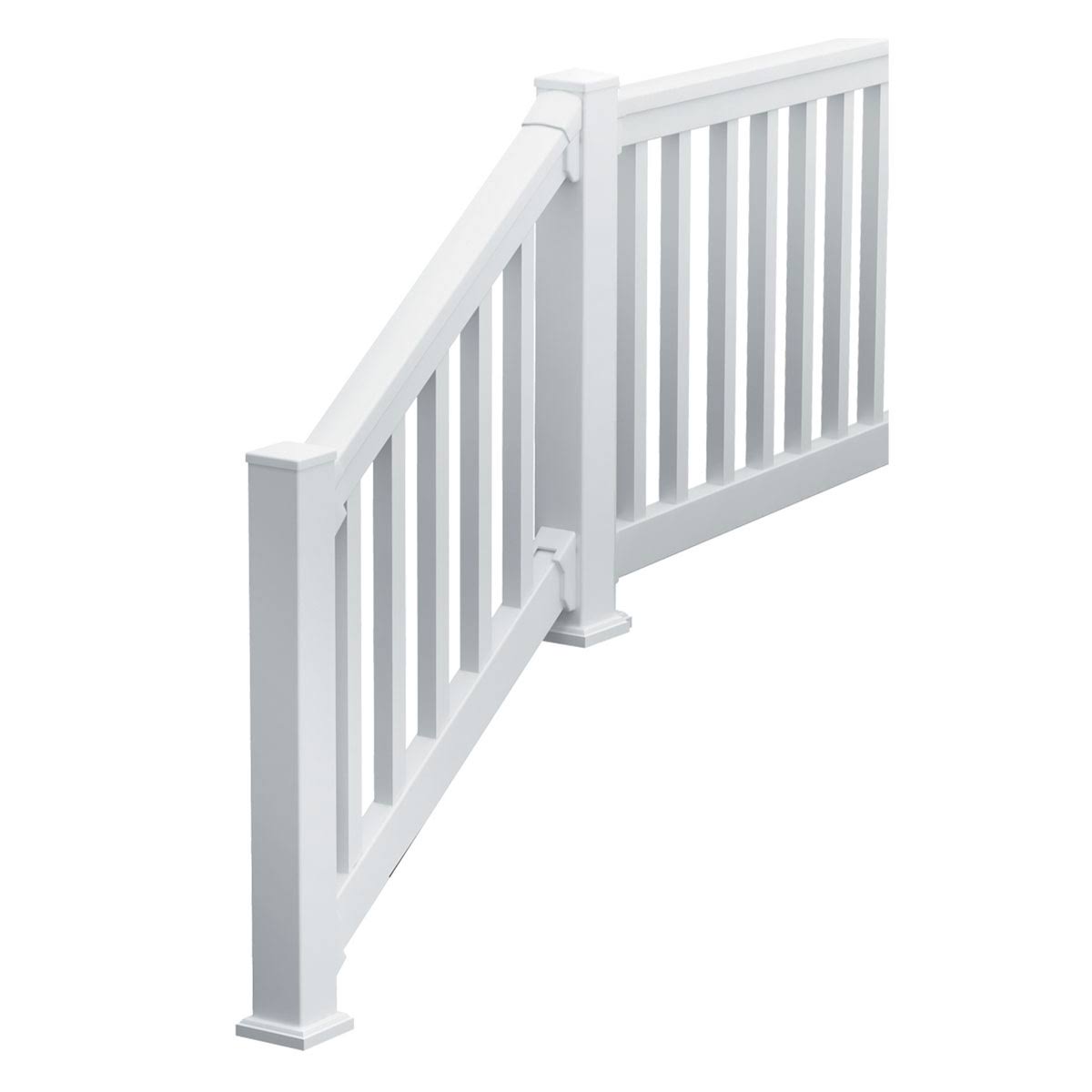 42x22H x 120x22L White Deluxe QuickRail Straight Kit with Square Spindles F3942