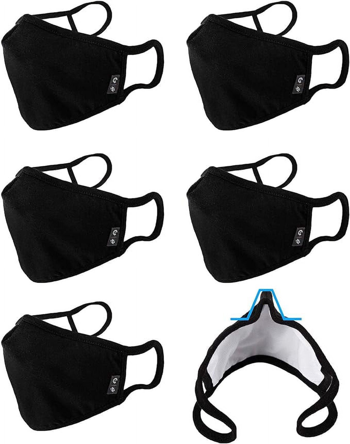 3-Ply Washable Reusable Cloth Face Mask with Nose Wire 6 Pack L9440