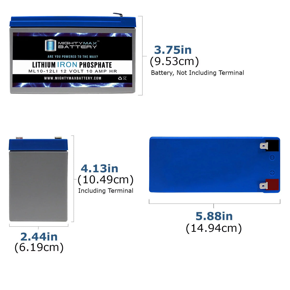 12V 10AH Lithium Replacement Battery 2 Pack I24454