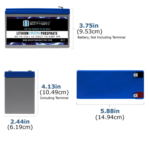 12V 10AH Lithium Replacement Battery 2 Pack I24454