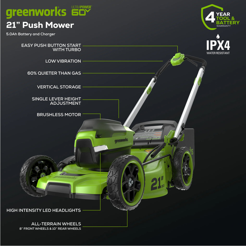 60V 21 Push Lawn Mower with Battery & Charger U4730