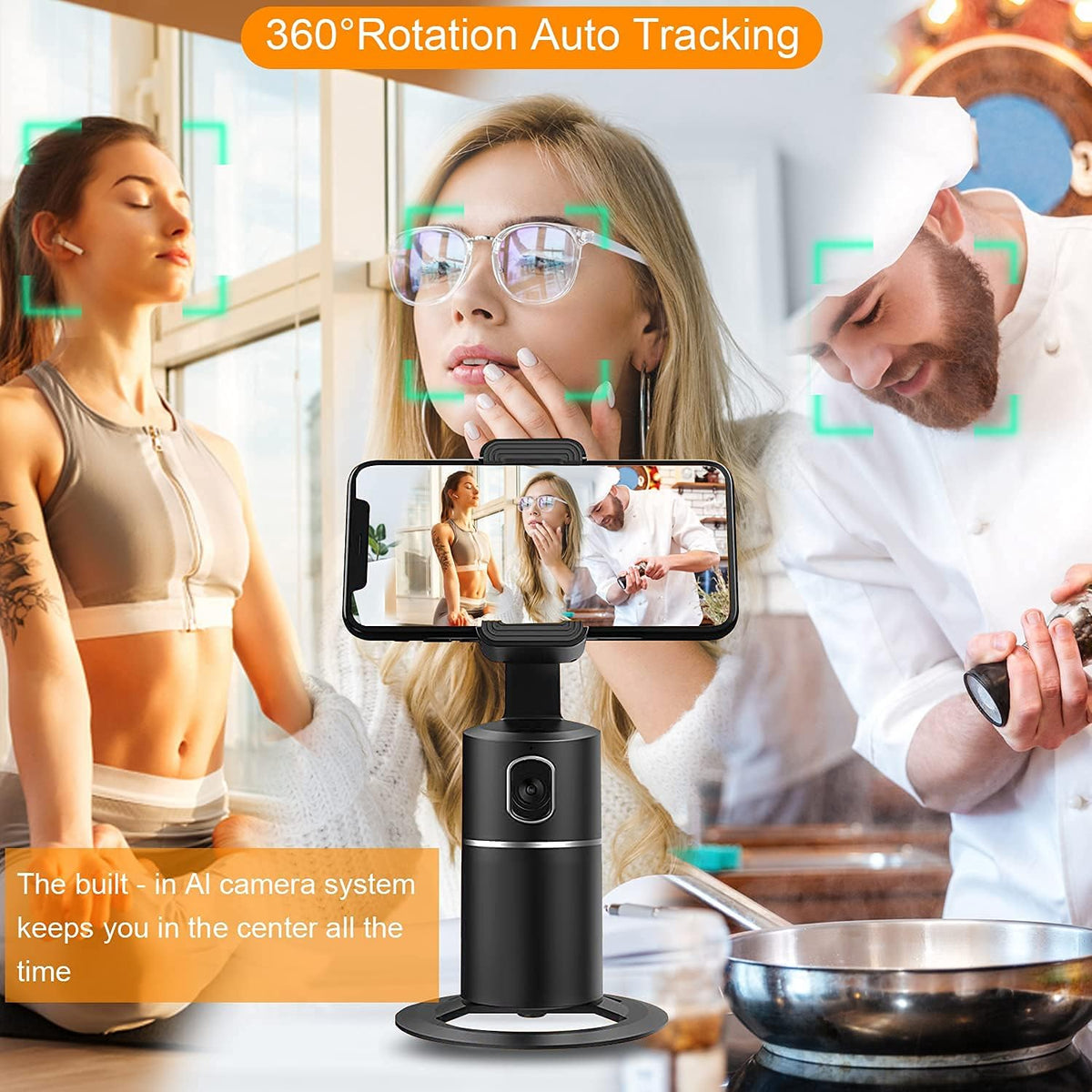 Auto Face Tracking Phone Holder Tripod Gimbal Stabilizer I61676