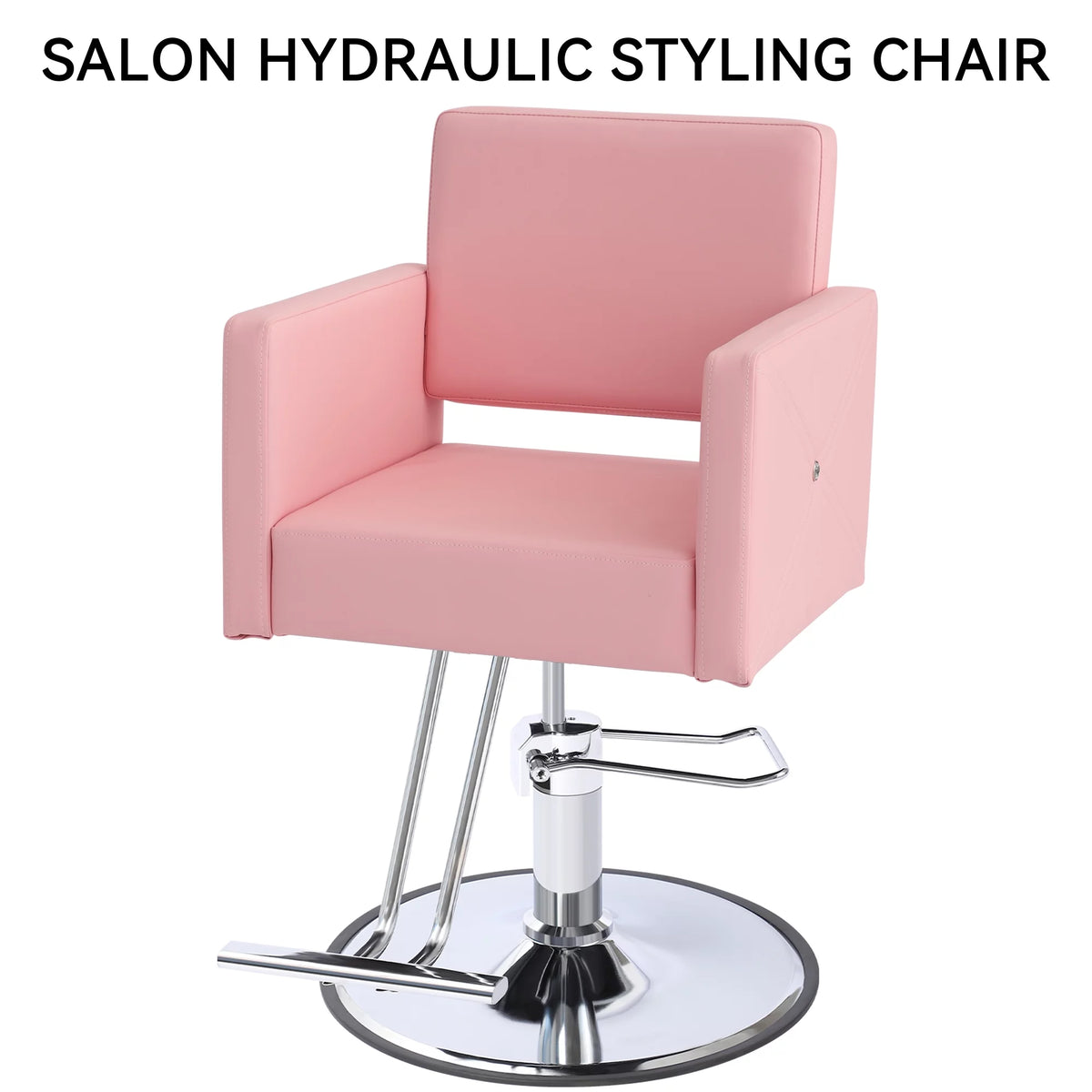 Pink Adjustable Salon Chair with Foot Rest H979531