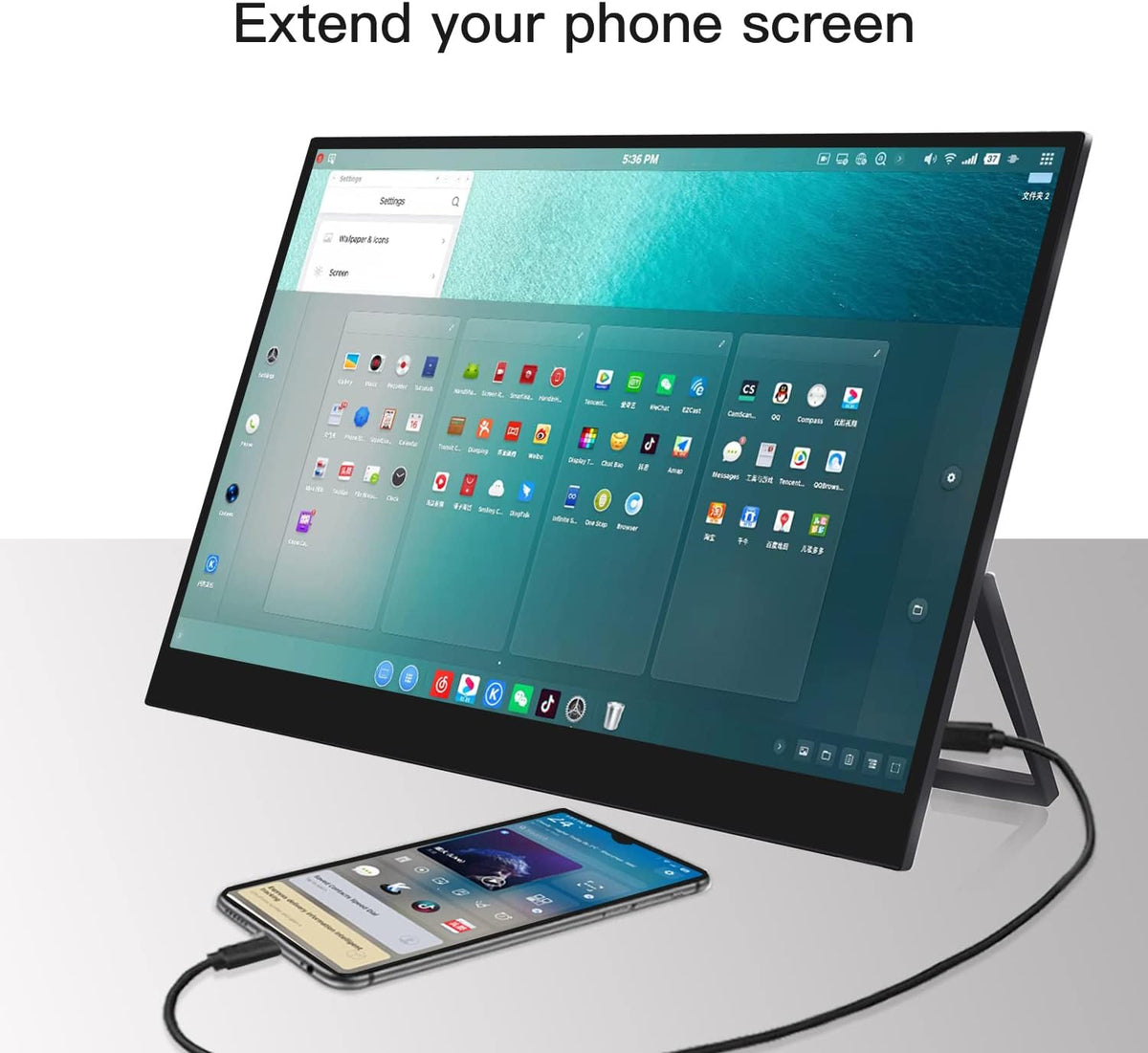 15.6" Portable Touchscreen Monitor with Kickstand 1080P Mini HDMI R655