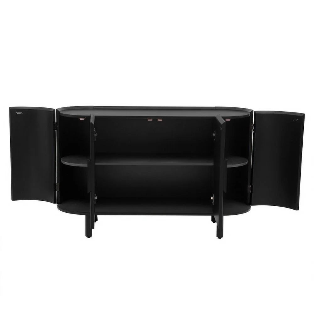 Black Curved Sideboard with Adjustable Shelves B313588