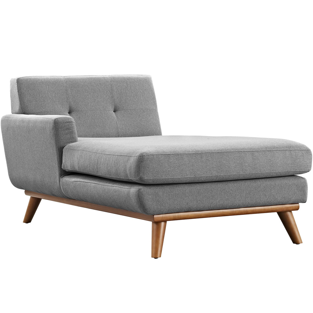 Grey Fabric Left-Arm Chaise V199