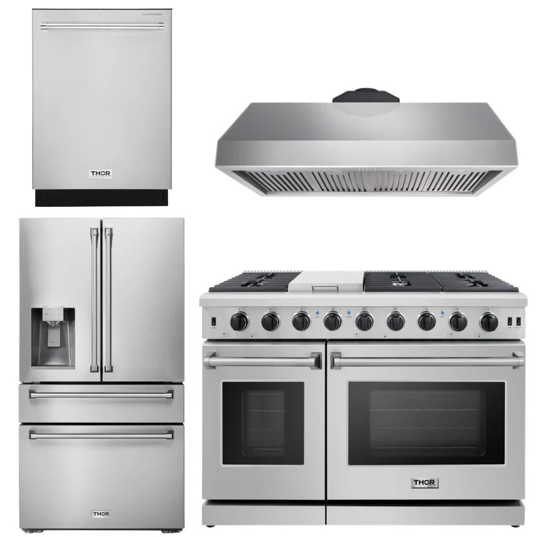 48 Gas Range, Range Hood, Dishwasher, Refrigerator with Water and Ice Dispenser M998956