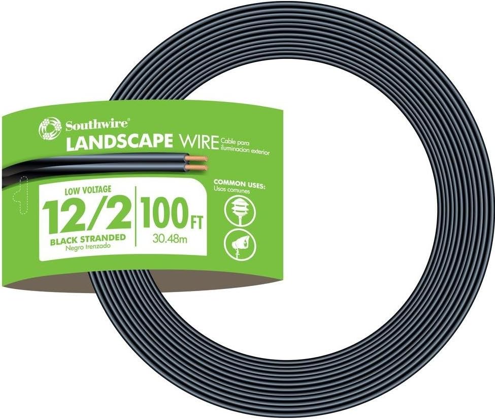 12-Gauge 2 Conductor Low-Voltage Landscape Lighting Cable, Black, Pack of 2 K6977