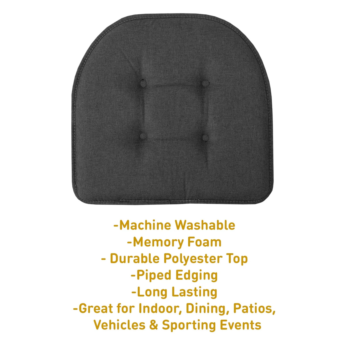 U-Shaped Memory Foam No Slip Chair Pad Cushion 2 Pack K3421