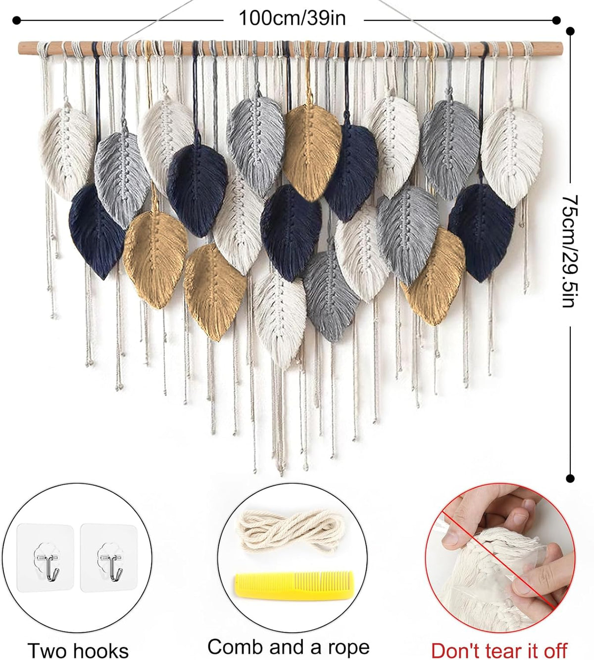 Macrame Wall Hanging Woven Tapestry Wall Art Decor Z1531