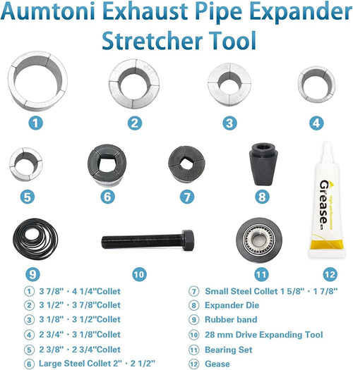 12Pcs Exhaust Pipe Expander Tool Kit with Storage Case F5546