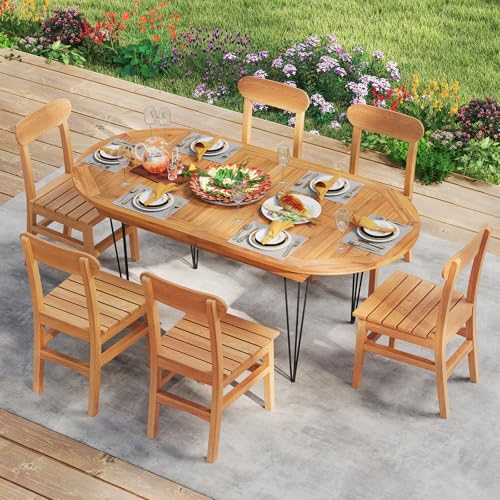 79 Inch Outdoor Dining Table with Umbrella Hole E4887