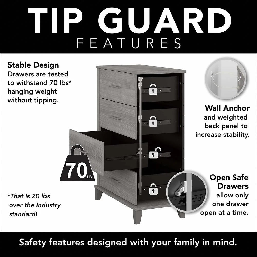 Platinum Gray Engineered Wood Chest of Drawers Q545