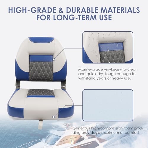 Grey/Red Fold-Down Boat Seat X421263