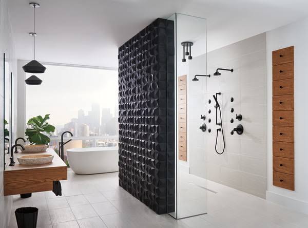 Matte Black Slide Bar with Hand Shower W67918