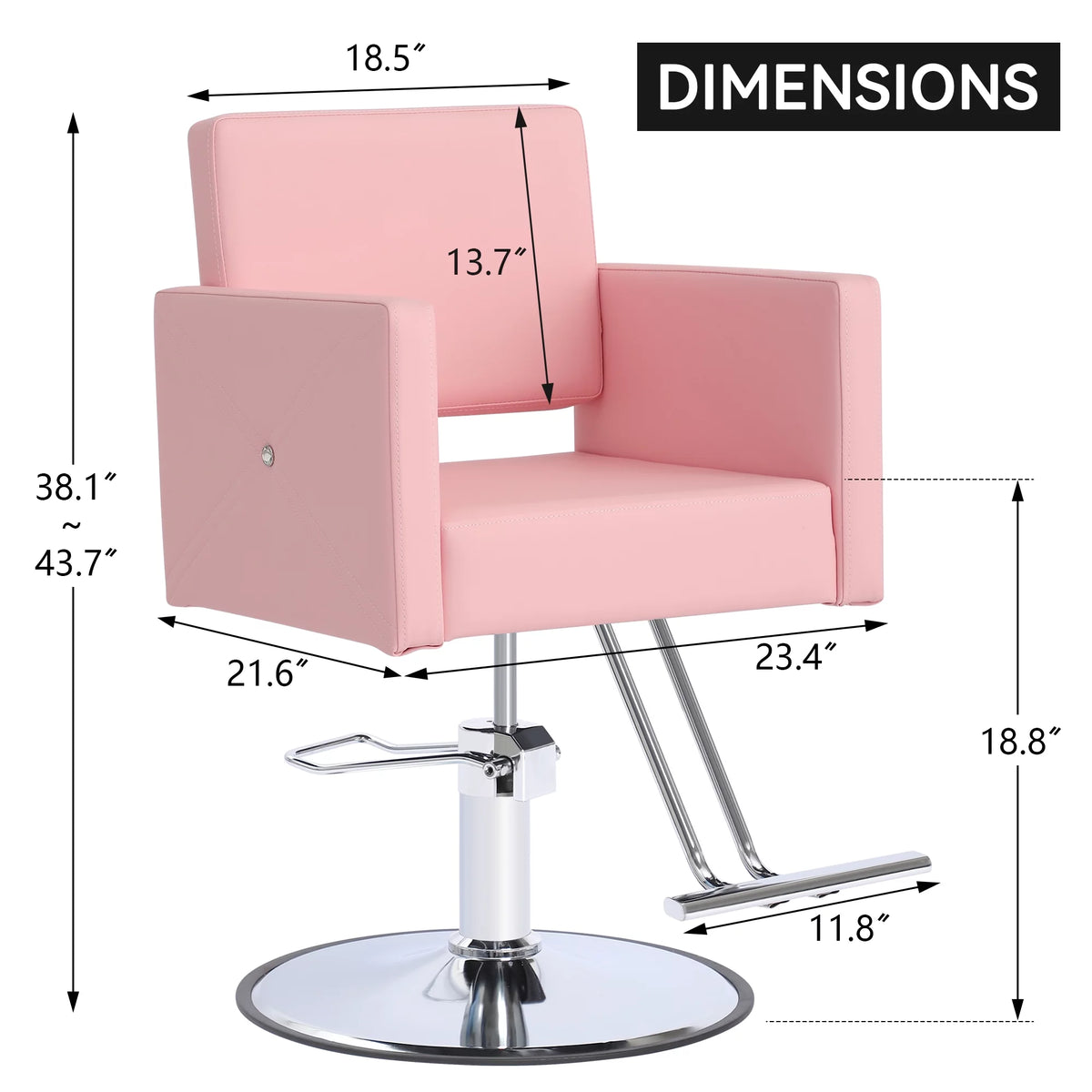Pink Adjustable Salon Chair with Foot Rest H979531